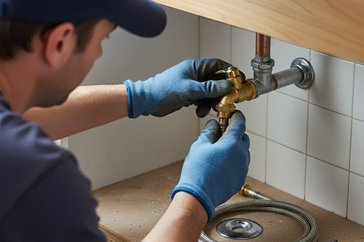Shutoff valve and fitting work during Emergency Plumbing in Toulon